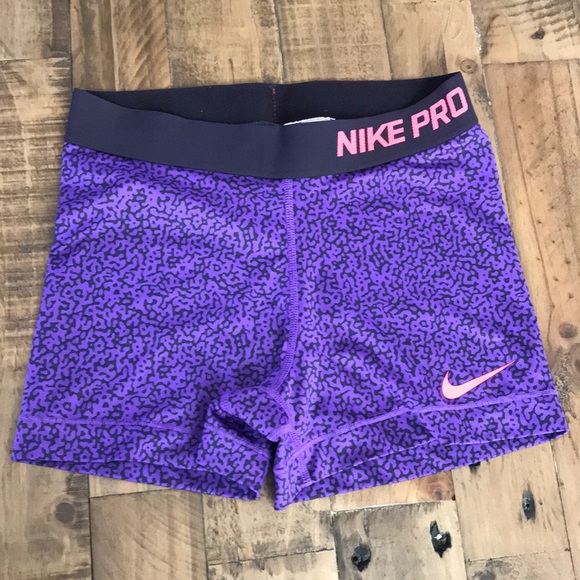 Nike Pants - Nike Pro purple leopard shorts